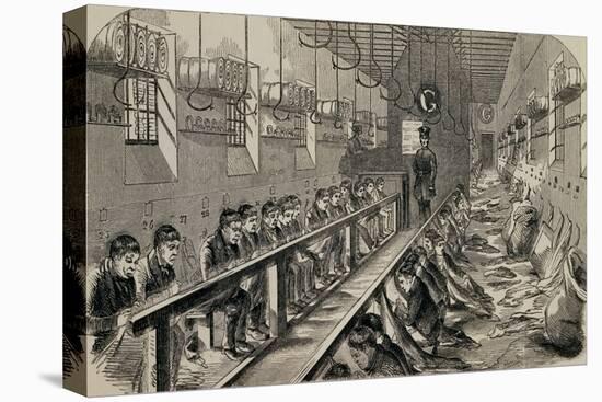 Engraving Depicting the Workshop under the "Silent System" at Millbank Prison-null-Premier Image Canvas