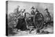 Engraving of Molly Pitcher Loading Cannon at the Battle of Monmouth-null-Premier Image Canvas