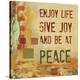 Enjoy Life, Give Joy, and Be at Peace-Irena Orlov-Stretched Canvas