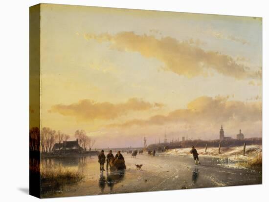 Enjoying the Ice, 1855-Andreas Schelfhout-Premier Image Canvas