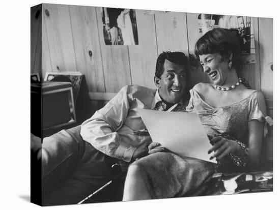 Entertainer Dean Martin Rehearsing a Scene with Actress Shirley MacLaine-Allan Grant-Premier Image Canvas
