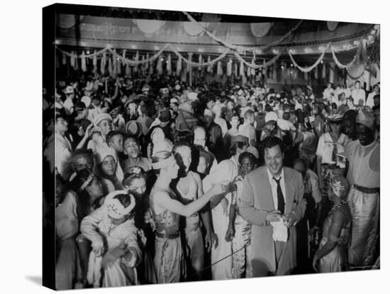 Entertainer Orson Welles Attending the Rio de Janerio Carnival Celebration-Hart Preston-Premier Image Canvas