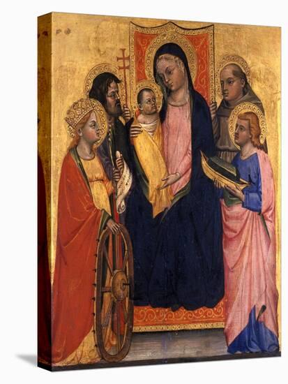 Enthroned Madonna and Child with Four Saints, C.1400-null-Premier Image Canvas