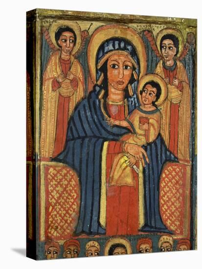 Enthroned Virgin with Child and Angels, Detail from Triptych. Ethiopia 18th-19th Century-null-Premier Image Canvas