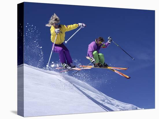 Enthusiastic Skiers-null-Premier Image Canvas