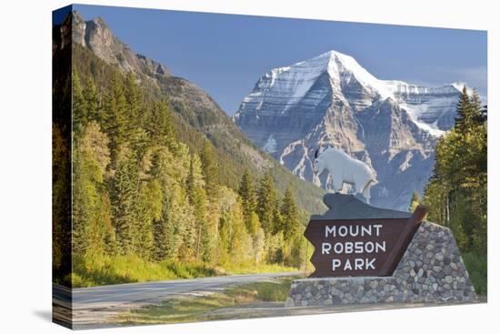 Entrance sign, Mount Robson Provincial Park, British Columbia, Canada.-Don Paulson-Premier Image Canvas