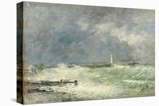 Entrance to the Harbour at Le Havre in Stormy Weather, 1895-Eugène Boudin-Premier Image Canvas