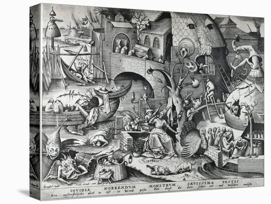 Envy, from the Seven Deadly Sins, Engraved by Peter Van Der Heyden (C.1530-72) 1558-Pieter Bruegel the Elder-Premier Image Canvas