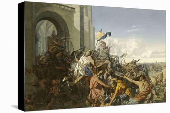 Episode des invasions Normandes en 886 - Mort de Robert le Fort, comte d'Anjou et de Paris, tué-Henri Lehmann-Premier Image Canvas