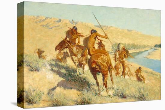 Episode of the Buffalo Gun (The Visitation of the Buffalo Gun: a Buffalo Episode) 1909-Frederic Remington-Premier Image Canvas