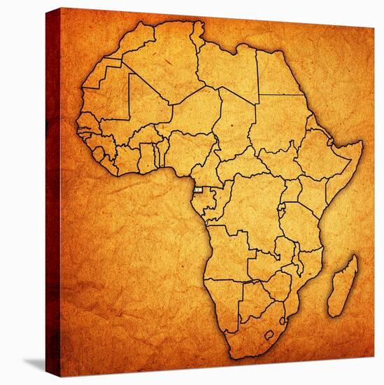 Equatorial Guinea on Actual Map of Africa-michal812-Stretched Canvas