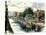 Erie Canal Barge Towed Through Schenectady, New York, 1800s-null-Premier Image Canvas