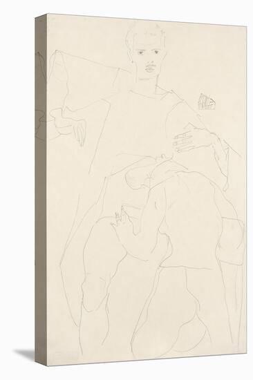 Erotic Scene (Self-Portrait); Erotische Szene (Selbstportrat), 1911-Egon Schiele-Premier Image Canvas