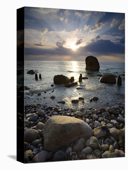 Erratic Blocks at Sunrise, National Park Jasmund, Island RŸgen, Mecklenburg-West Pomerania, Germany-Andreas Vitting-Premier Image Canvas