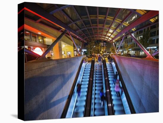 Escalators at the Entrance to a Washington DC Metro Station.-Jon Hicks-Premier Image Canvas