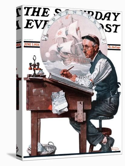 "Escape to Adventure" Saturday Evening Post Cover, June 7,1924-Norman Rockwell-Premier Image Canvas