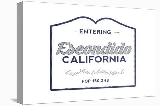 Escondido, California - Now Entering (Blue)-Lantern Press-Stretched Canvas