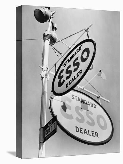 Esso Gasoline Dealer Sign on Chestnut St. in Philadelphia in 1939-null-Stretched Canvas