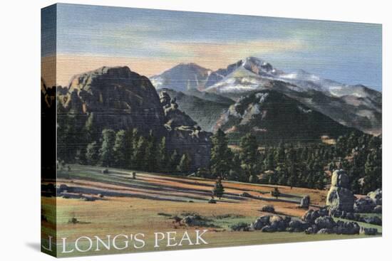 Estes Park, Colorado - Longs Peak View-Lantern Press-Stretched Canvas
