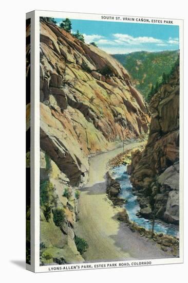 Estes Park, Colorado - Lyons-Allen's Park View of South St. Vrain Canyon-Lantern Press-Stretched Canvas