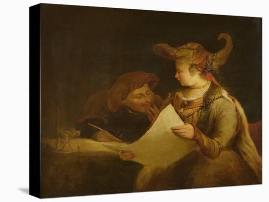 Esther and Mordecai, C.1685 (Oil on Canvas)-Aert de Gelder-Premier Image Canvas