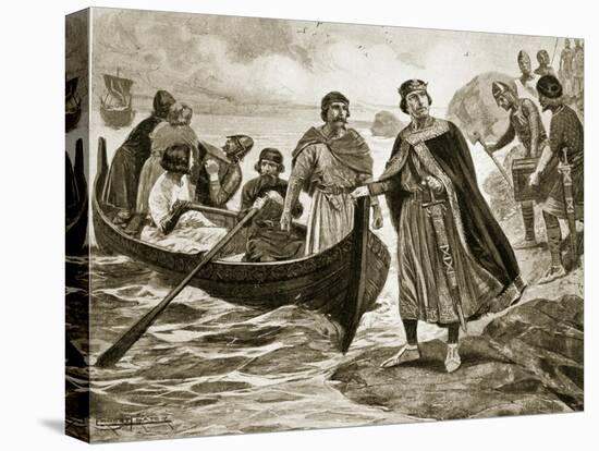 Ethelred the Unready Embarking for Normandy, Illustration 'Hutchinson's Story of British Nation'-Ernest Prater-Premier Image Canvas