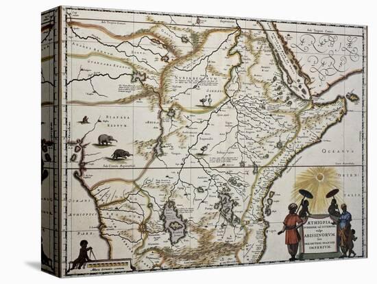 Ethiopia Old Map. Created By Joan Blaeu, Published In Amsterdam 1650-marzolino-Stretched Canvas