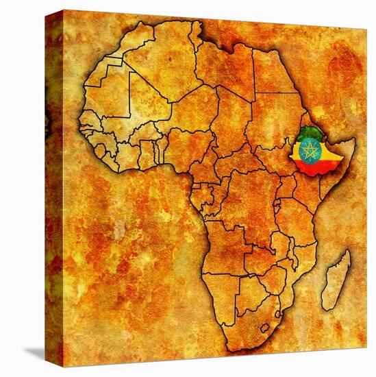 Ethiopia on Actual Map of Africa-michal812-Stretched Canvas