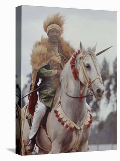 Ethiopian Horseman During British Queen Elizabeth II's Visit-John Loengard-Premier Image Canvas