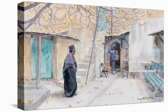 Ethiopians on the Church of the Holy Sepulchre, Jerusalem, 2019 (W/C on Paper)-Lucy Willis-Premier Image Canvas