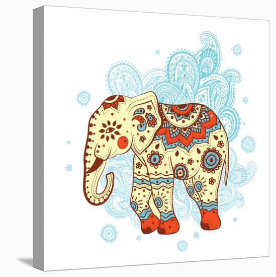 Ethnic Elephant-transiastock-Stretched Canvas