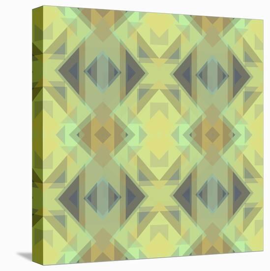 Ethnic Pattern Lemon Yellow-Cora Niele-Stretched Canvas