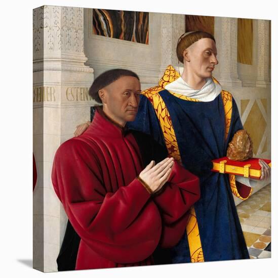 Étienne Chevalier with Saint Stephen, Ca 1454-Jean Fouquet-Premier Image Canvas