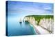 Etretat Aval Cliff, Rocks and Natural Arch Landmark and Blue Ocean-stevanzz-Premier Image Canvas