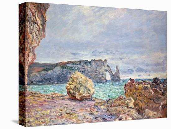 Etretat, Beach and Falaise D'Aval, 1884-Claude Monet-Premier Image Canvas