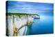 Etretat, Rock Cliff and Beach. Aerial View. Normandy, France-stevanzz-Premier Image Canvas