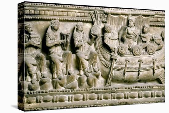 Etruscan Bas-Relief of a Sarcophagus Depicting Ulysses-null-Premier Image Canvas