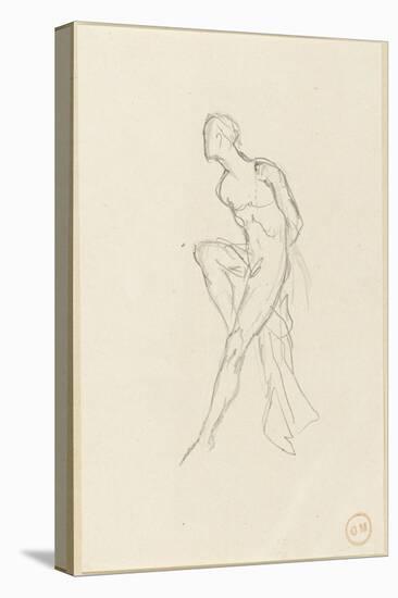 Etude d'homme nu assis et draperie pour Prométhée-Gustave Moreau-Premier Image Canvas