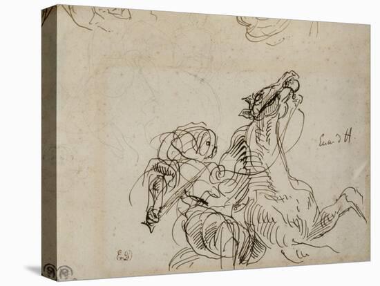 Etude pour Héliodore chassé du Temple-Eugene Delacroix-Premier Image Canvas