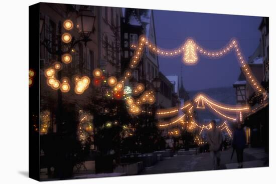 EU, France, Alsace, Saverne. Christmas market lights-Dave Bartruff-Premier Image Canvas
