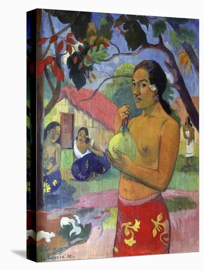 Eu Haere Ia Oe (Woman Holding a Fruit. Where are You Going), 1893-Paul Gauguin-Premier Image Canvas