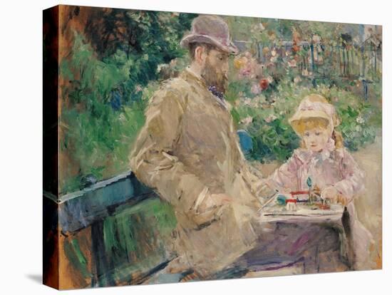 Eugene Manet (1833-92) with His Daughter at Bougival, c.1881-Berthe Morisot-Premier Image Canvas