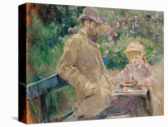Eugene Manet (1833-92) with His Daughter at Bougival, c.1881-Berthe Morisot-Premier Image Canvas