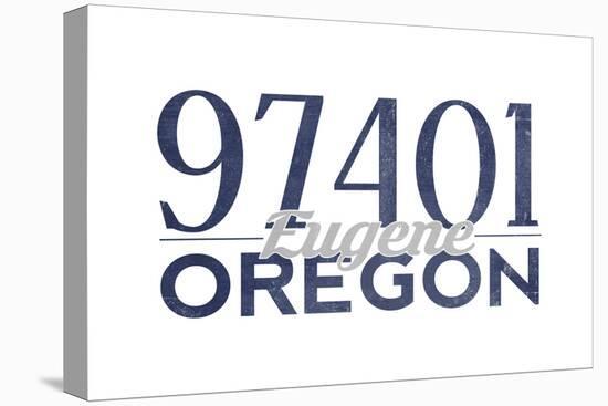 Eugene, Oregon - 97401 Area Code (Blue)-Lantern Press-Stretched Canvas