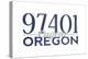 Eugene, Oregon - 97401 Area Code (Blue)-Lantern Press-Stretched Canvas