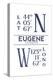 Eugene, Oregon - Latitude and Longitude (Blue)-Lantern Press-Stretched Canvas