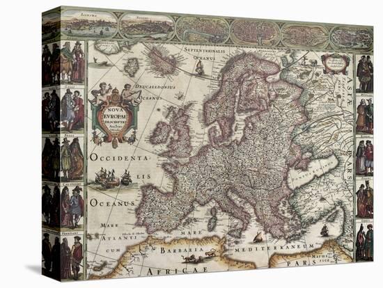 Europa Old Map. Created By Henricus Hondius, Published In Amsterdam, 1623-marzolino-Stretched Canvas