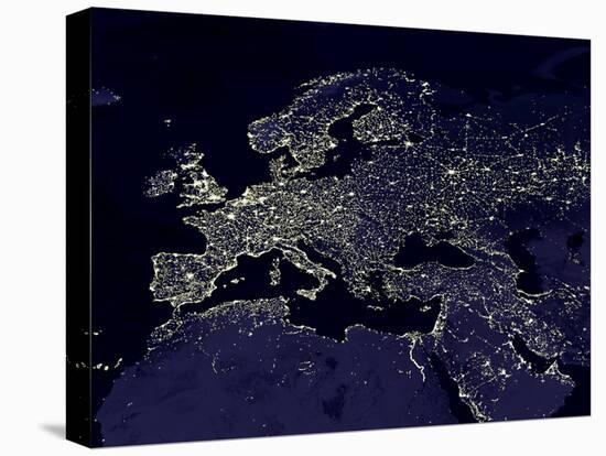 Europe At Night, Satellite Image-null-Premier Image Canvas