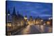 Europe, Belgium, Gent, View From The Bridge St. Michiels On The Church St. Nicolas And The Belfry-Aliaume Chapelle-Premier Image Canvas