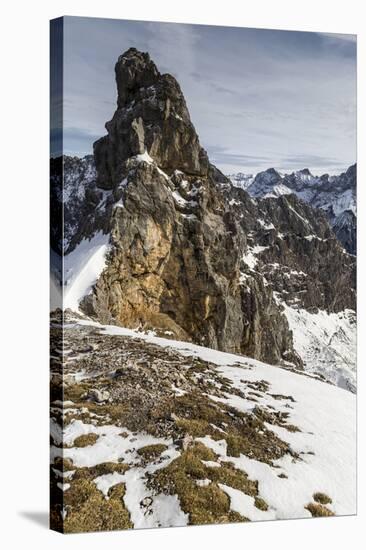 Europe, Germany, Bavaria, Alps, Mountains, Mittenwald, View from Karwendel-Mikolaj Gospodarek-Stretched Canvas